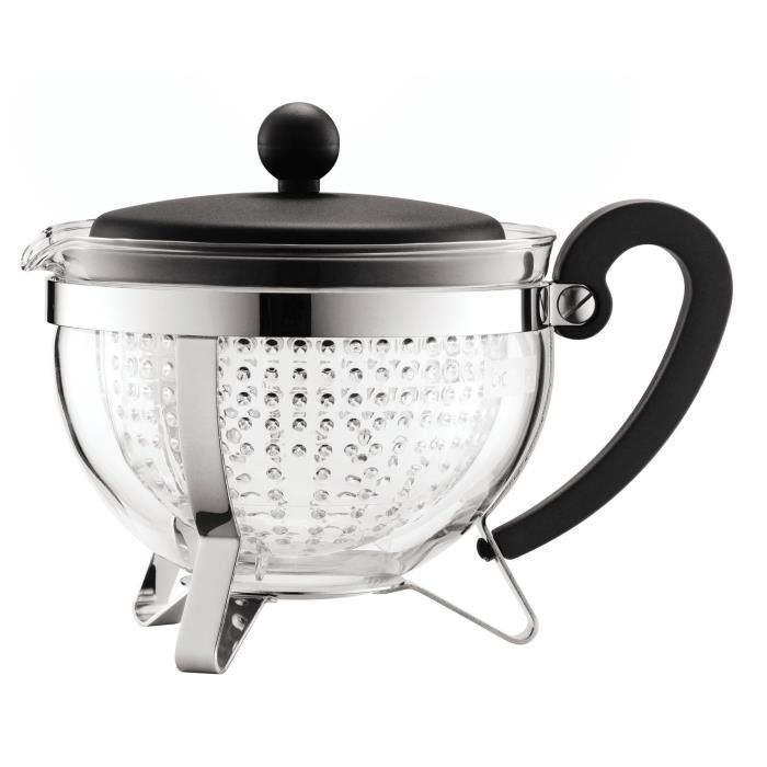 Bodum BOD0727015205137 Tetera Chambord 1 L de Vidrio y Acero Inoxidable Gris Bodum BOD0727015205137 Tetera Chambord 1 L de Vidrio y Acero Inoxidable Gris