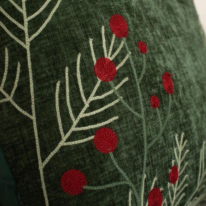 DKD Home Decor Funda Cojín Navidad Alpina Verde Chenilla 45x45 cm (4 Unidades) 2