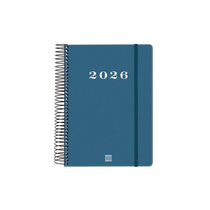 Agenda Anual (2026) Catalan Finocam Espiral My Espiral Tapa Extra Con Goma E10 155X212 D/P Blau