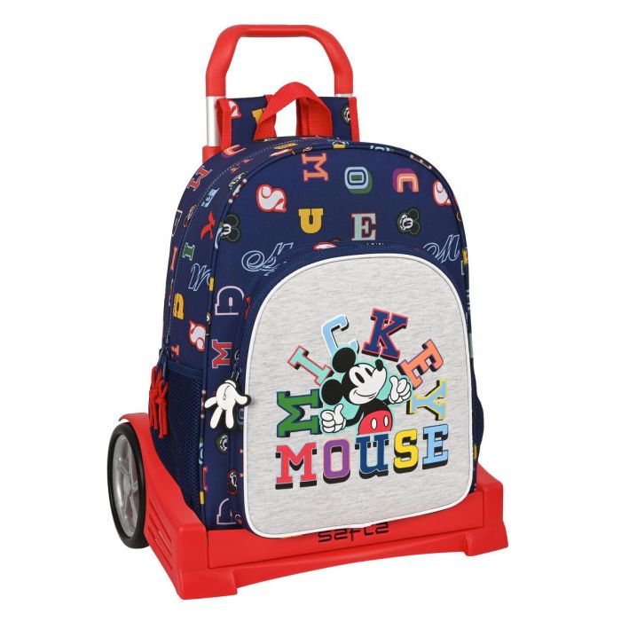 Mochila Escolar con Ruedas Mickey Mouse Clubhouse Only one Azul marino 33 x 42 x 14 cm