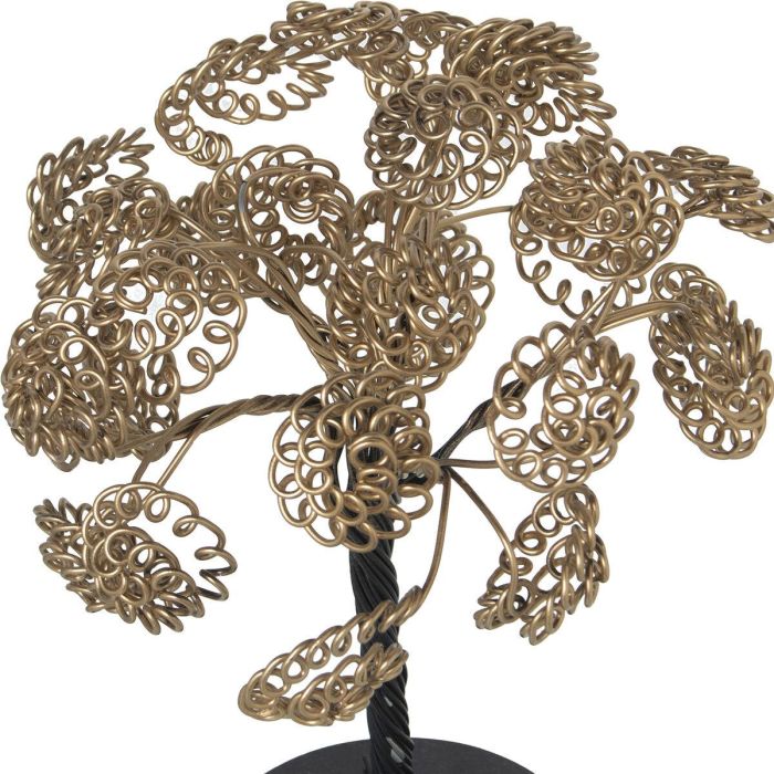 Figura Decorativa Alexandra House Living Negro Dorado Metal Árbol 18 x 18 x 29 cm 1