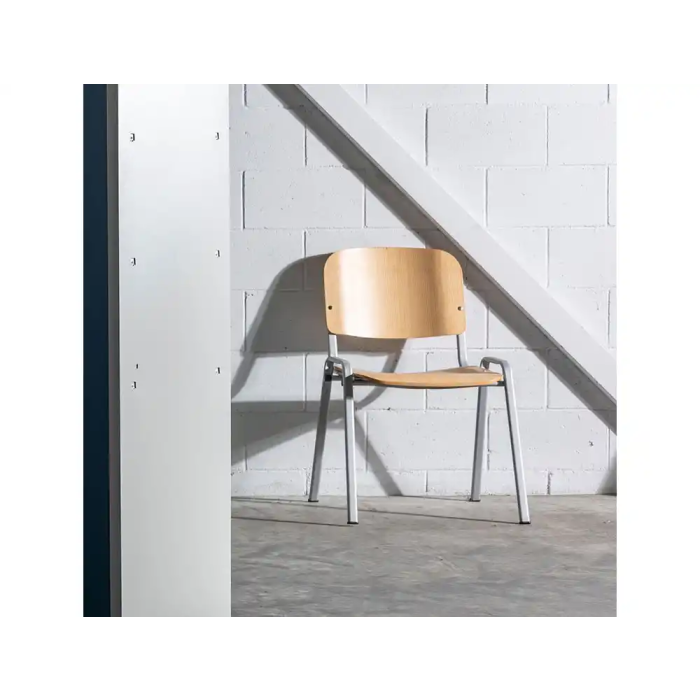 Rocada Silla Confidente 570x410x810 mm Estructura Metálica Asiento y Respaldo Madera Natural 6