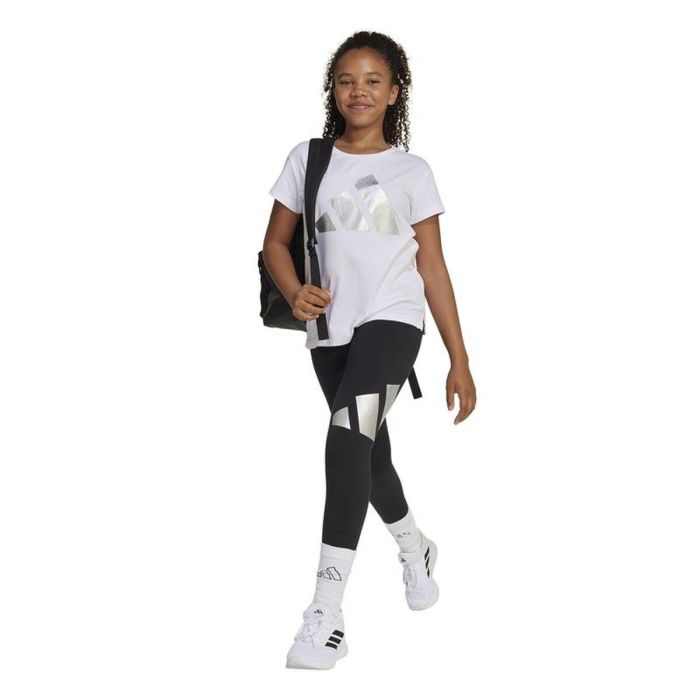 Camiseta de Manga Corta Infantil Adidas Glam Blanco S 3