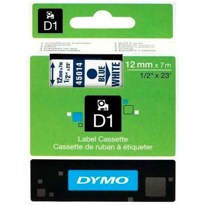 Cinta Laminada para Rotuladoras Dymo D1 45014 12 mm LabelManager™ Blanco Azul Negro (5 Unidades) 2 Cinta Laminada para Rotuladoras Dymo D1 45014 12 mm LabelManager™ Blanco Azul Negro (5 Unidades) 2