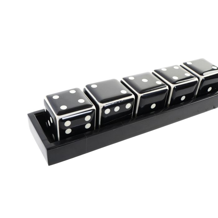 DKD Home Decor Juego De Mesa Moderno Negro Blanco Hueso 6 x 6 x 30 cm (2 Unidades) 1