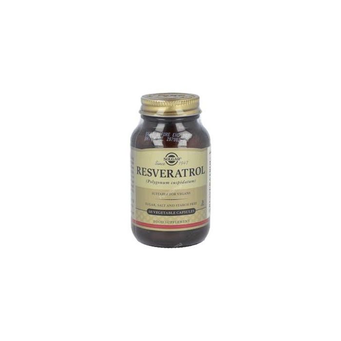 SOLGAR Resveratrol Polygonum Cuspidatum 100 mg 60 Cápsulas Veganas - Suplemento Antioxidante, Tomar 1-2 Cápsulas/Día