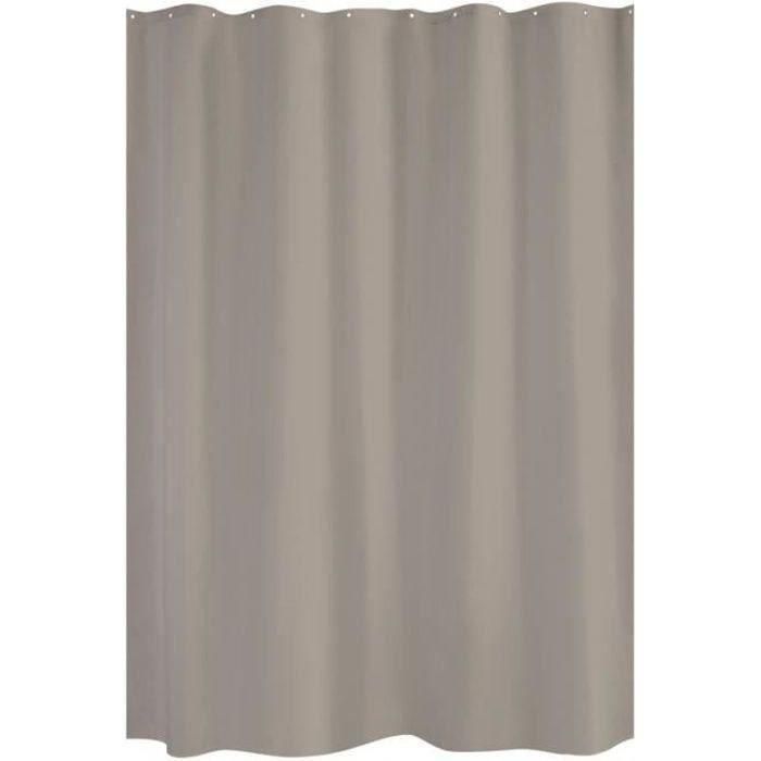 Gelco Cortina de baño de poliéster liso color topo 180x200 cm Gelco Cortina de baño de poliéster liso color topo 180x200 cm