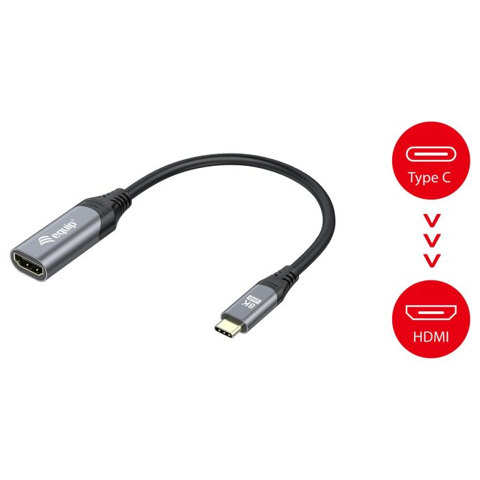 Equip Adaptador USB-C Macho a HDMI 2.1 Hembra 8K/30Hz 3