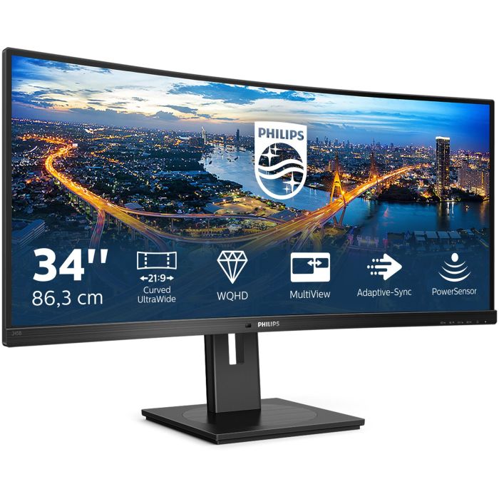 Philips 345B1C Monitor Curvo 34" WQHD (3440x1440) 5ms 21:9 USB-C 2xHDMI DisplayPort VESA Negro 2