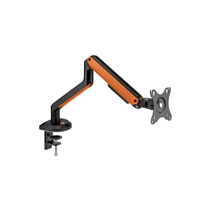 AISENS - SOPORTE DE MESA RGB GAMING CONTRAPESO GIRATORIO E INCLINABLE PARA MONITOR/TV 9KG (3 PIVOTES, 1 BRAZO) DE 17-32, NEGRO-NARANJA