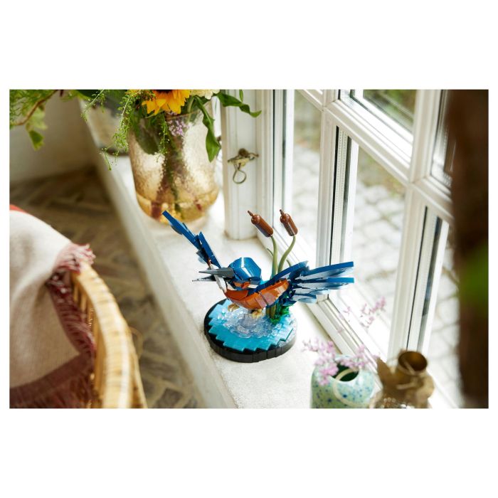Lego 10331 Icons Kingfisher (Kungsfiskare) Fauna 2024 V29 - Set de construcción de kungsfiskare para adultos con soporte de exhibición