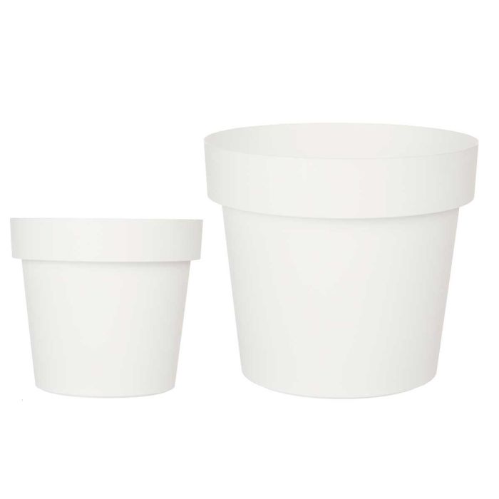 Maceta de plástico blanca Ibergarden 25 cm diámetro (12 Unidades) Maceta de plástico blanca Ibergarden 25 cm diámetro (12 Unidades)