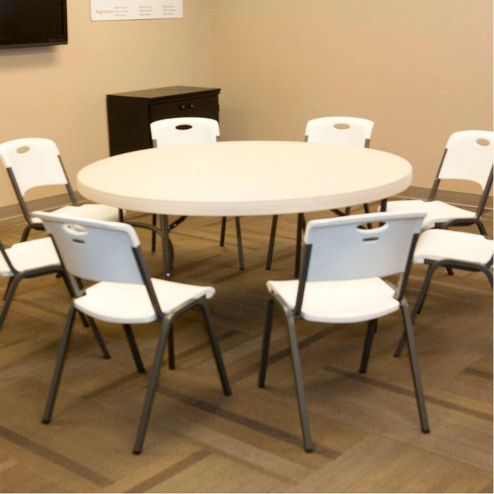 Mesa auxiliar Lifetime Crema 152 x 74 x 152 cm Acero Plástico 2