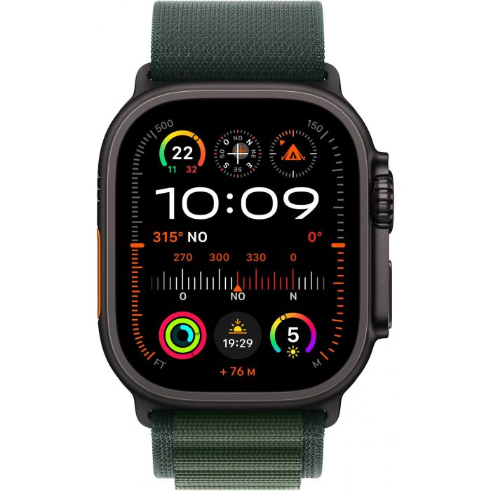 APPLE Watch Ultra 2 GPS + Cellular 49mm Black Titanium Case with Dark Green Alpine Loop - Large 1