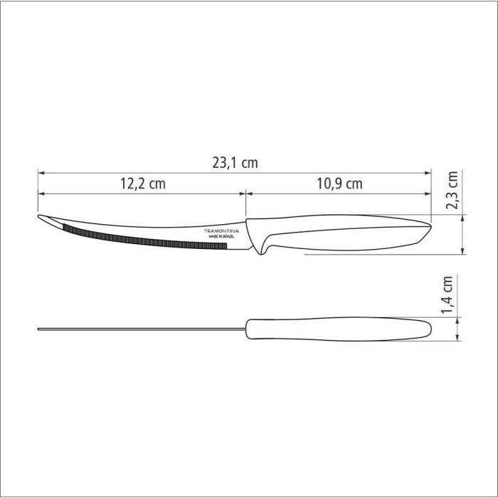 Tramontina Cuchillo para Tomates Plenus Negro 12.2 cm Acero Inoxidable Mango Polipropileno Resistente y Duradero Tramontina Cuchillo para Tomates Plenus Negro 12.2 cm Acero Inoxidable Mango Polipropileno Resistente y Duradero