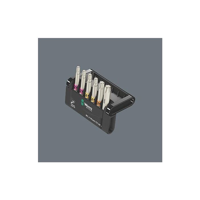 Wera 05056470001 Bit-Check 6 Wood TORX HF Juego de Puntas Torx Plus TX20, TX25, TX30, TX40 con Funda de Transporte 4