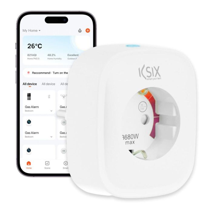 Enchufe Inteligente KSIX Smart Energy Slim WiFi 250V Blanco 9 Enchufe Inteligente KSIX Smart Energy Slim WiFi 250V Blanco 9