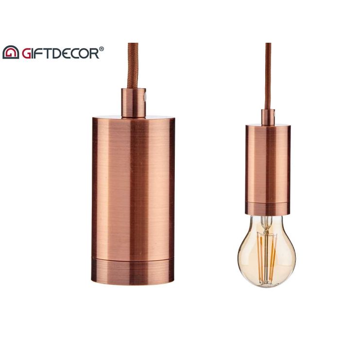 Lampara Colgante Acero Bronce Giftdecor 9CM (12 Unidades) 1 Lampara Colgante Acero Bronce Giftdecor 9CM (12 Unidades) 1