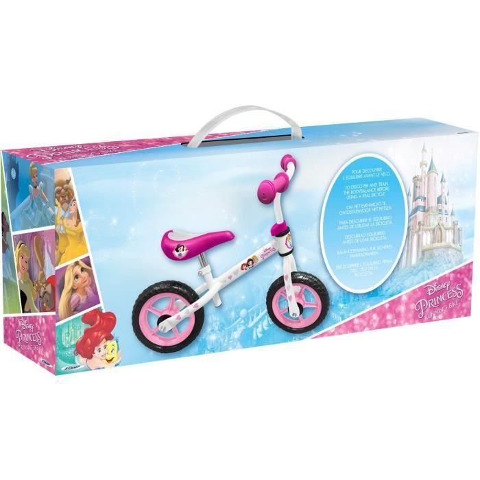 Stamp Bicicleta de Equilibrio Princesas Disney 10'' Marco de Acero Ruedas Antipunción Sillín y Manillar Ajustables 3