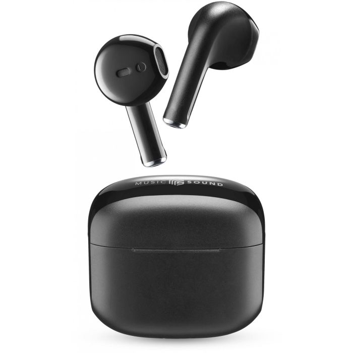 Cellularline MS Auriculares Bluetooth SWAG In-Ear con Micrófono y Estuche de Carga, Negro