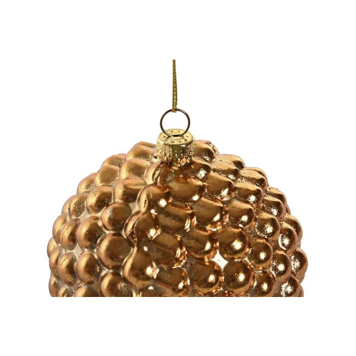 DKD Home Decor Adorno Colgante Navidad Tradicional, Set 12 Unidades para Árbol, Diseño Dorado PVC, 8.5 x 8.5 x 8.5 cm 1
