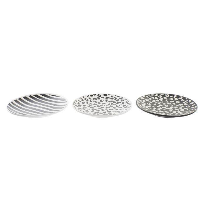 DKD Home Decor Plato Urban de Gres, Color Negro y Blanco, 20x20 cm. Apto para Microondas y Lavavajillas. Pack de 12 Platos 1 DKD Home Decor Plato Urban de Gres, Color Negro y Blanco, 20x20 cm. Apto para Microondas y Lavavajillas. Pack de 12 Platos 1