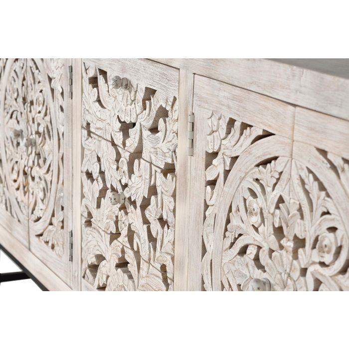 Giner y Colomer Aparador Madera de Mango y Patas Metal Blanco Envejecido 80x190x38 cm 6 Giner y Colomer Aparador Madera de Mango y Patas Metal Blanco Envejecido 80x190x38 cm 6