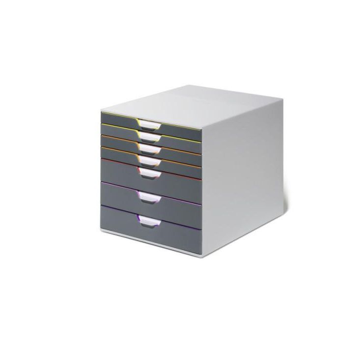 Durable 760758 Módulo 7 Cajones Varicolor®7 Cajonera A4 Gris Multicolor Plástico ABS 1 Durable 760758 Módulo 7 Cajones Varicolor®7 Cajonera A4 Gris Multicolor Plástico ABS 1