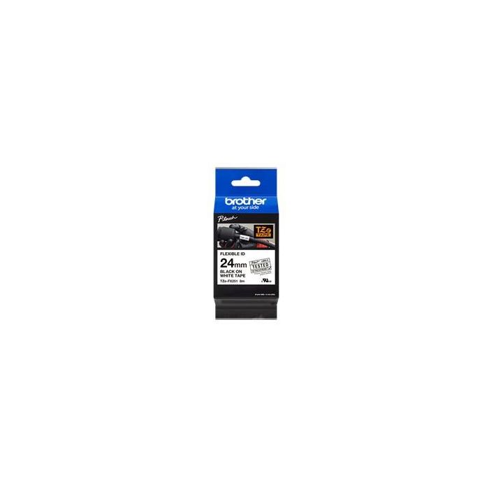 BROTHER Cinta laminada Blanco/Negro (flexibles) 24mm, 8m 0 BROTHER Cinta laminada Blanco/Negro (flexibles) 24mm, 8m 0