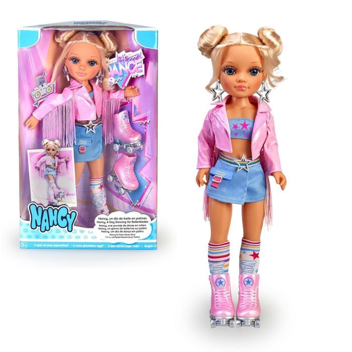 Famosa Nancy Muñeca Un Día de Baile en Patines 43 cm - Incluye Patines de Ruedas, Chaqueta, Top, Falda y Pendientes Famosa Nancy Muñeca Un Día de Baile en Patines 43 cm - Incluye Patines de Ruedas, Chaqueta, Top, Falda y Pendientes