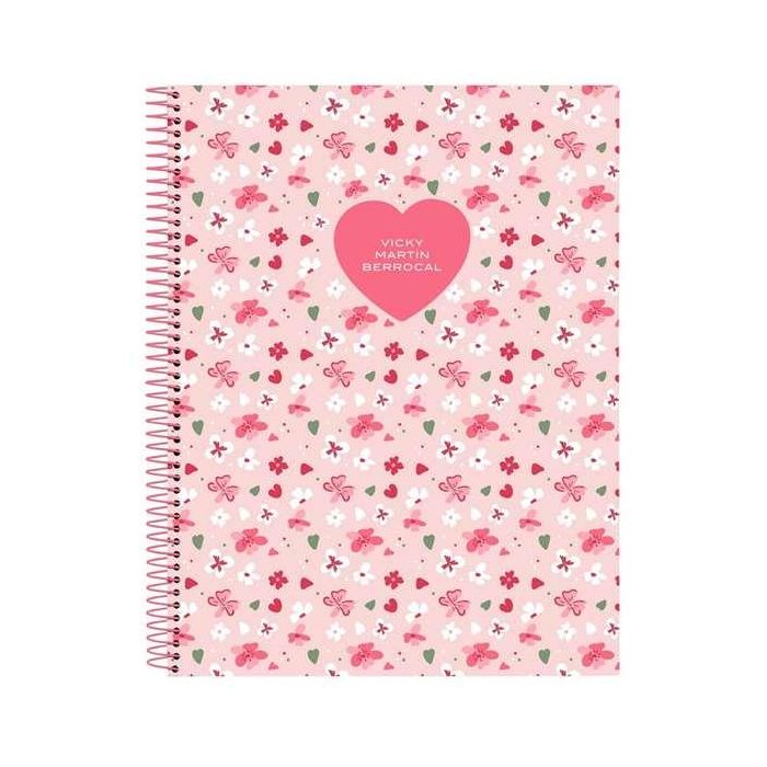 Libreta Vicky Martín Berrocal In bloom Rosa A4 120 Hojas