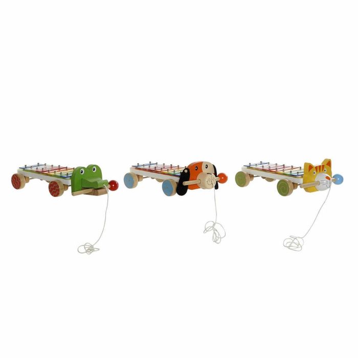 DKD Home Decor Xilófono Musical Infantil Multicolor con Diseño de Animales de Madera y Metal | Pack 3 Unidades 13.6x8.5x27cm DKD Home Decor Xilófono Musical Infantil Multicolor con Diseño de Animales de Madera y Metal | Pack 3 Unidades 13.6x8.5x27cm