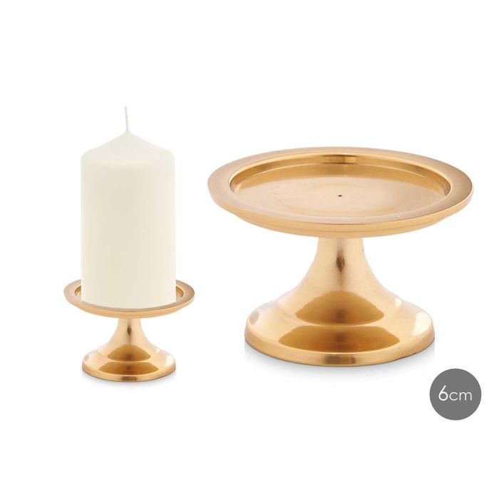 Candelabro Pequeño Dorado 6 cm - Giftdecor | Aluminio Oro (12 Unidades) Candelabro Pequeño Dorado 6 cm - Giftdecor | Aluminio Oro (12 Unidades)