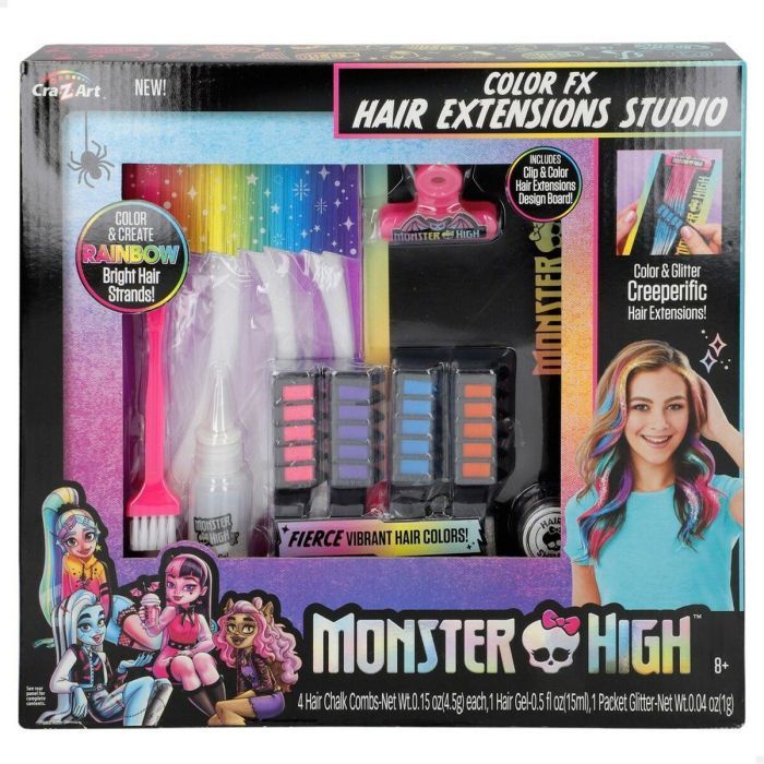 Set de Peluquería Monster High Extensiones para el Pelo (4 Unidades) 2