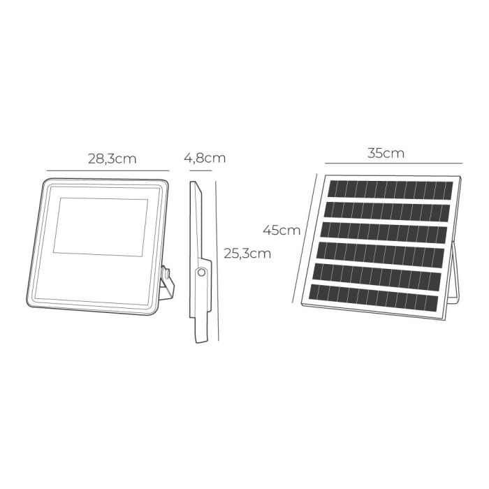 Foco proyector solar slim 400 W 3.500lm 6.500k 5 Foco proyector solar slim 400 W 3.500lm 6.500k 5