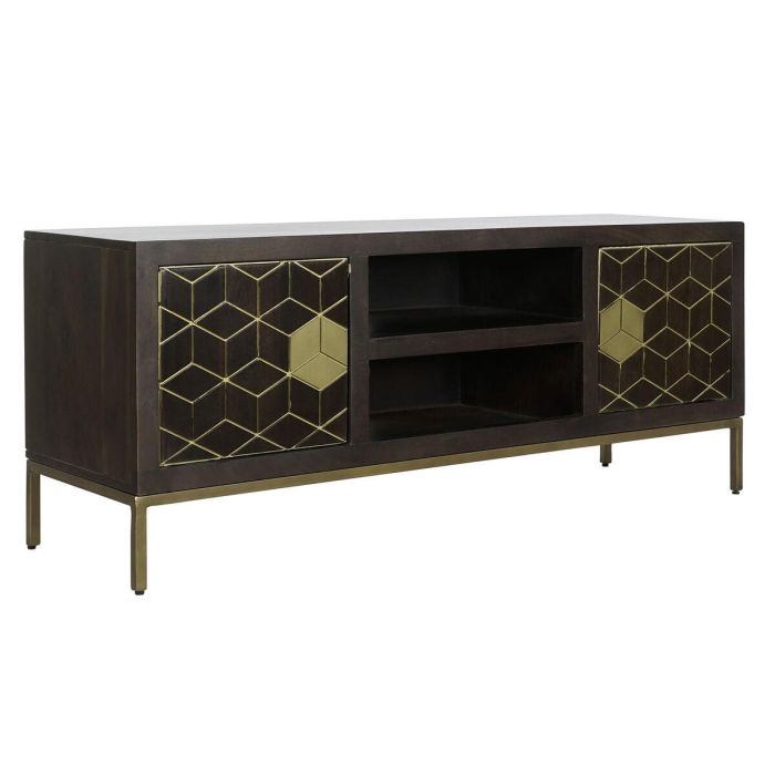 Mueble de TV DKD Home Decor 140 x 40 x 55 cm Negro Metal Acacia 0 Mueble de TV DKD Home Decor 140 x 40 x 55 cm Negro Metal Acacia 0