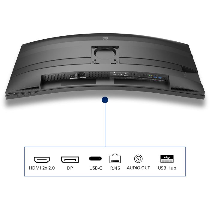 Philips Monitor 34B2U5600C 34" Dual QHD VA Curvo 120Hz USB-C HDMI DP Gris 10