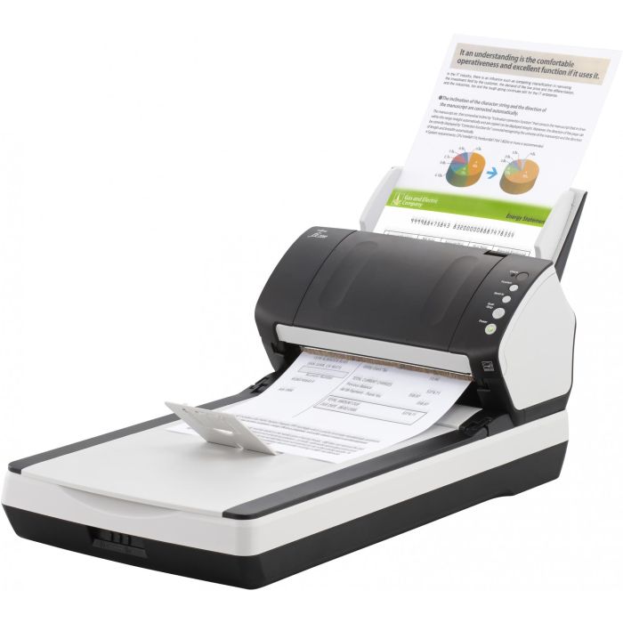 Ricoh fi-7240 Escáner de Documentos Dúplex con ADF 80 hojas y Escáner Plano USB 2.0 Color Negro/Blanco