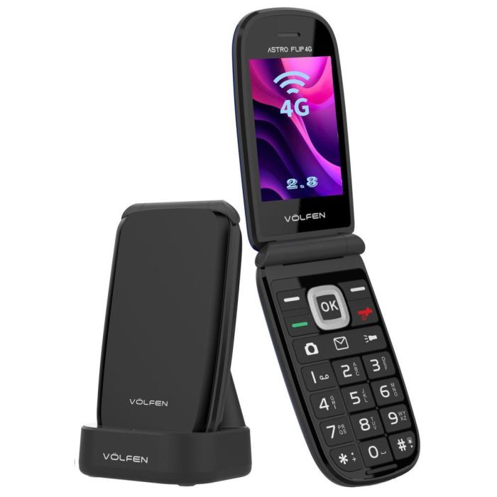 Volfen Telefono Movil Astro Flip 4 gr Pantalla XXL Tipo Choncha Negro Volfen Telefono Movil Astro Flip 4 gr Pantalla XXL Tipo Choncha Negro