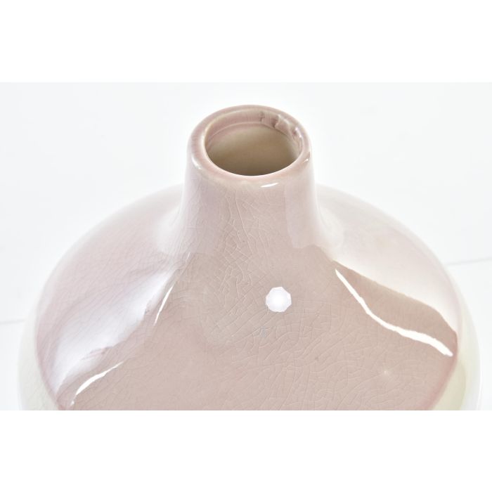 DKD Home Decor Jarrón Scandi de Porcelana Bicolor Rosa 16x16x16 cm - Set de 2 Unidades 2