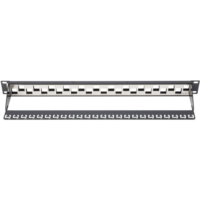 DIGITUS Patchpanel 1HE 24-Port modular geschirmt schwarz 1