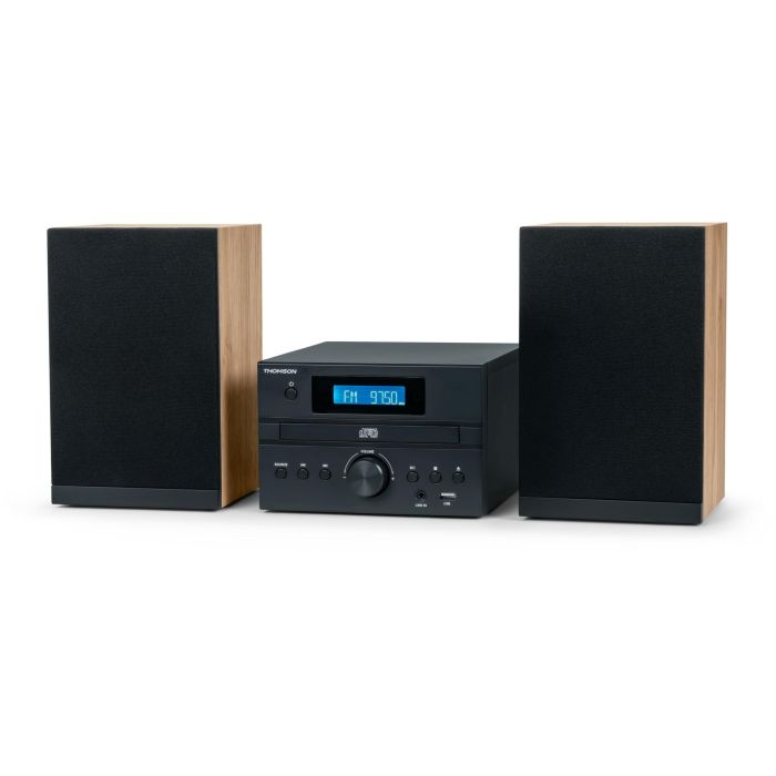 Thomson THO3499550389999 Microcadena Bluetooth, Radio CD MP3 USB DAB, Madera y Negro 4