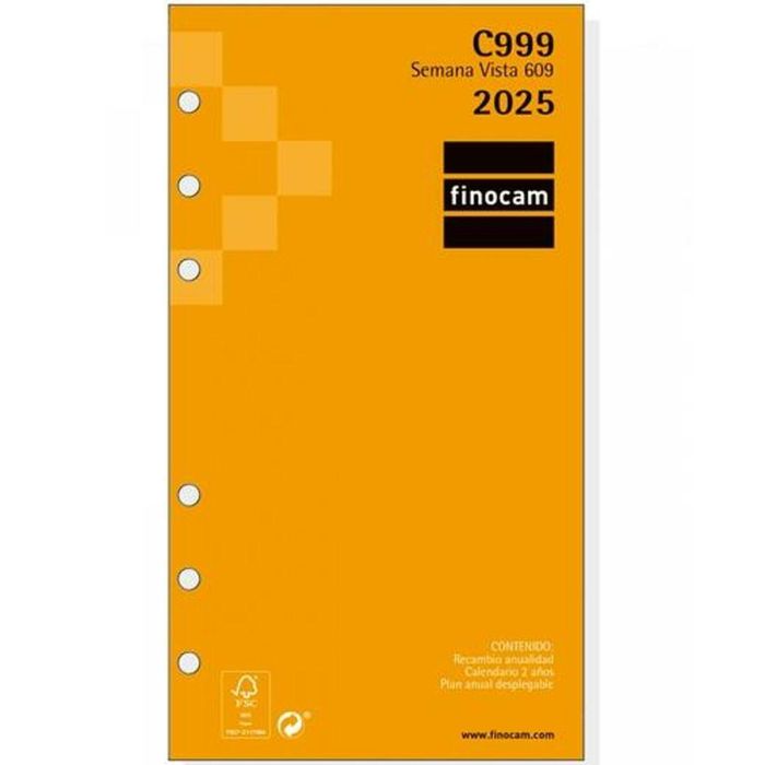 Recambio para Agenda Finocam CLASSIC C999 609 2025 9,4 x 17,1 cm