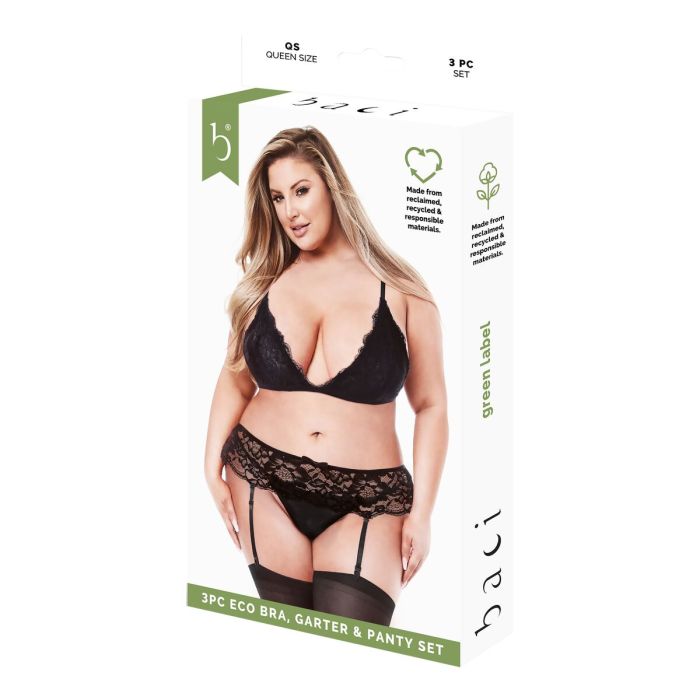 Conjunto de Lencería Baci Lingerie Negro (Queen size) 1 Conjunto de Lencería Baci Lingerie Negro (Queen size) 1