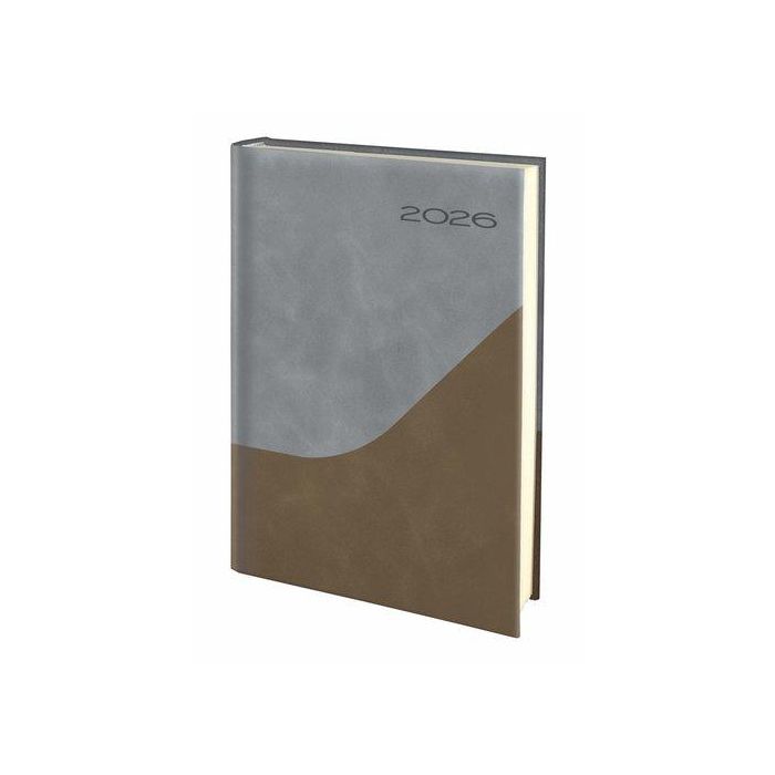 Agenda Anual (2026) Edeusto Pula Cosida Tapa Acolchada E11 170X240 D/P Marron/Gris (H50)