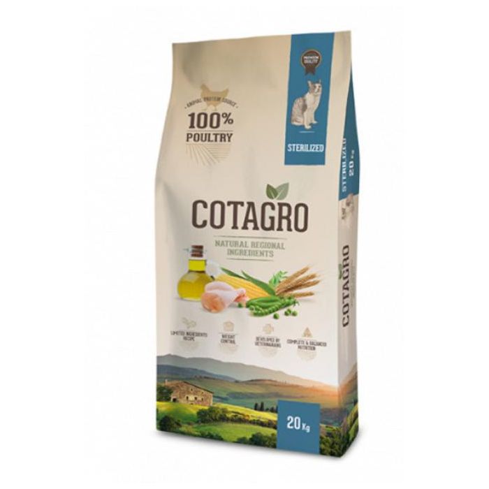 Cotagro Alimento para Gatos Sterilised 20 kg - Proteína 29%, Grasa 10%