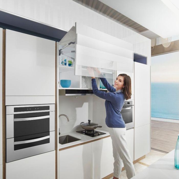 DTC Top-Stay Compás Elevable para Doble Puerta 10-18 Kg con Bisagras Silencioso y Ajustable para Muebles de Cocina 1