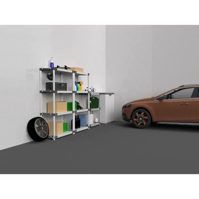 Tood TOO8019053053163 Estante de Plástico con 3 Estantes, Carga 80 kg por Estante, 80x40x85 cm, Negro/Gris 3