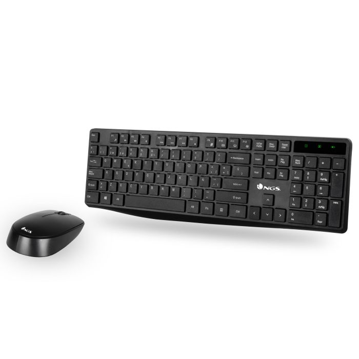 NGS ALLUREKIT Teclado y Ratón Inalámbricos 2.4GHz con Teclas Multimedia, Ratón Óptico 1200 DPI y Diseño Compacto Slim 1