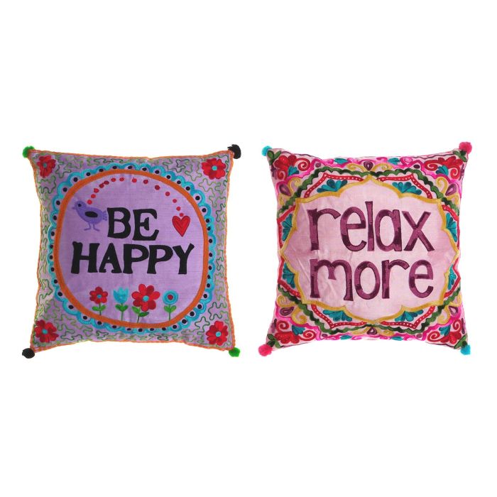 Cojin Indio DKD Home Decor Multicolor 10 x 40 x 40 cm (4 Unidades) Cojin Indio DKD Home Decor Multicolor 10 x 40 x 40 cm (4 Unidades)